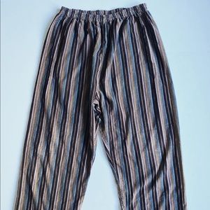 Loose striped suede pants
